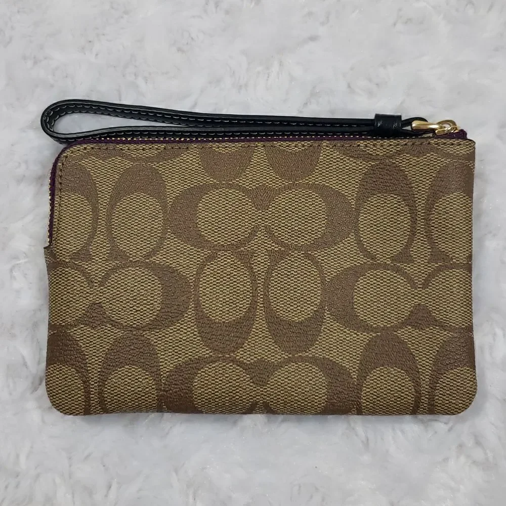 Disney X Coach Corner Zip Wristlet In Signature Canvas With Patches